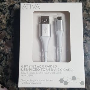 ativa a 6 ft braided usb micro to usb a 2.0 cable